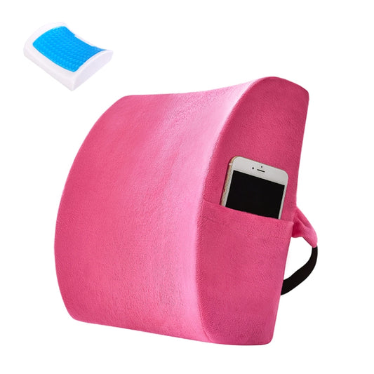 Office Waist Cushion Car Pillow With Pillow Core, Style: Gel Type(Suede Rose Red) - Cushions & Pillows by buy2fix | Online Shopping UK | buy2fix