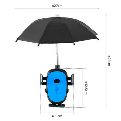 CYCLINGBOX BG-2935 Bicycle Mobile Phone Bracket With Umbrella Waterproof Navigation Electric Car Mobile Phone Frame, Style: Rearview Mirror Installation (Blue) - Holders by CYCLINGBOX | Online Shopping UK | buy2fix