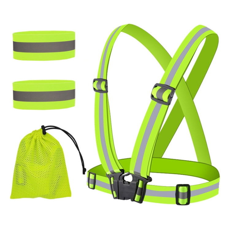 Reflective Elastic Band Suit Night Running Construction Site Traffic Safety Reflective Equipment,Style: 1 Strap+2 Arm Strap+Storage Bag - Workplace Safety Supplies by buy2fix | Online Shopping UK | buy2fix