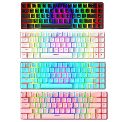 T8 68 Keys Mechanical Gaming Keyboard RGB Backlit Wired Keyboard, Cable Length:1.6m(White Green Shaft) - Wired Keyboard by buy2fix | Online Shopping UK | buy2fix