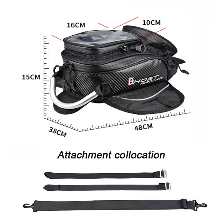 GHOST RACING GR-YXB08 Motorcycle Bag Touch Navigation Fuel Tank Package Dust Waist Bag(Without Magnet (Black)) - In Car by GHOST RACING | Online Shopping UK | buy2fix