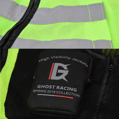 GHOST RACING GR-Y06 Motorcycle Riding Vest Safety Reflective Vest, Size: M(Black) - In Car by GHOST RACING | Online Shopping UK | buy2fix