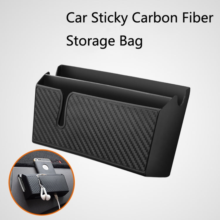 2 PCS DM-020 Car Sticky Carbon Fiber Storage Bag Car Mobile Phone Storage Box Large - In Car by buy2fix | Online Shopping UK | buy2fix