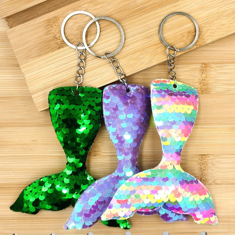 10 PCS Reflective Mermaid Keychain Sequins Mermaid Tail Accessories Car Luggage Pendant(Pink 59) - In Car by buy2fix | Online Shopping UK | buy2fix