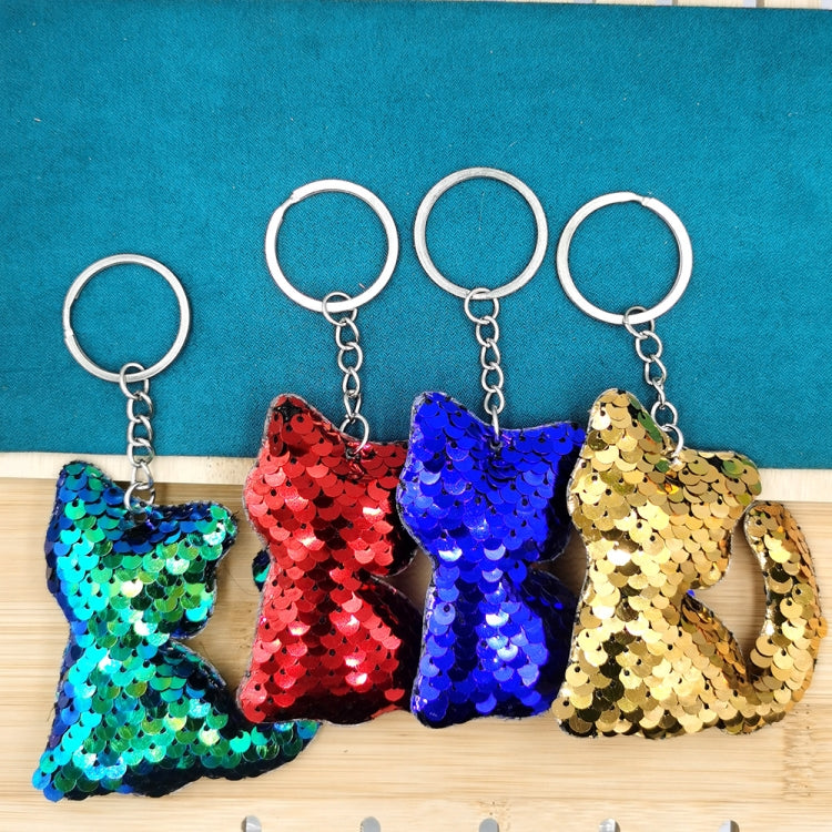 10 PCS PET Sequins Reflective Cat Keychain Bag Car Pendant, Colour: Rose Red 11 - In Car by buy2fix | Online Shopping UK | buy2fix