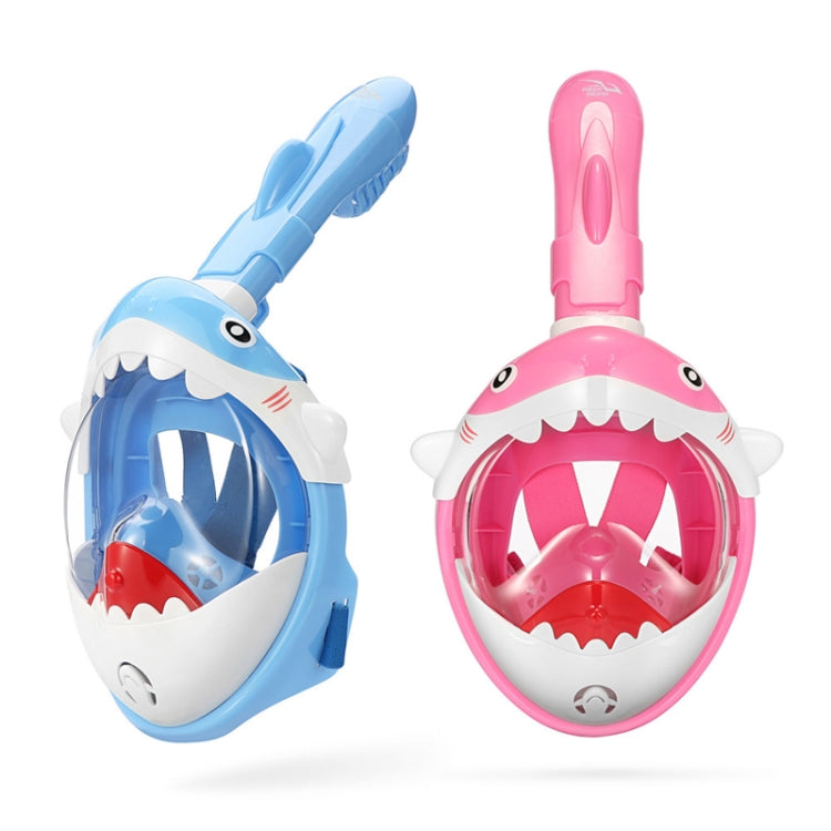 Cartoon Kids Full Dry Diving Mask Swimming Anti-Fog Snorkeling Mask, Size: XS(Shark Pink) - DJI & GoPro Accessories by buy2fix | Online Shopping UK | buy2fix