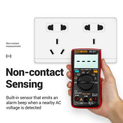 ANENG AN8009 NVC Digital Display Multimeter, Specification: Standard with Cable(Black) - Current & Voltage Tester by ANENG | Online Shopping UK | buy2fix