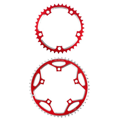 WEST BIKING YP0719273 Road Bike 56T-44T Double-Disc Aluminum Alloy Gears(Red) - Bicycle Chains & Rounds by WEST BIKING | Online Shopping UK | buy2fix