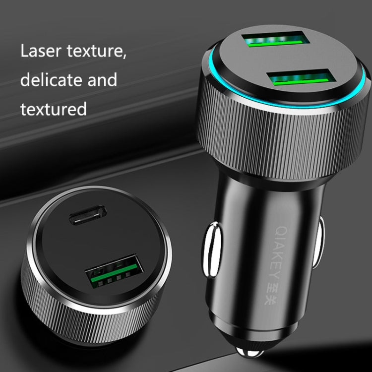 QIAKEY TM329 Dual Port Fast Charge Car Charger - In Car by QIAKEY | Online Shopping UK | buy2fix