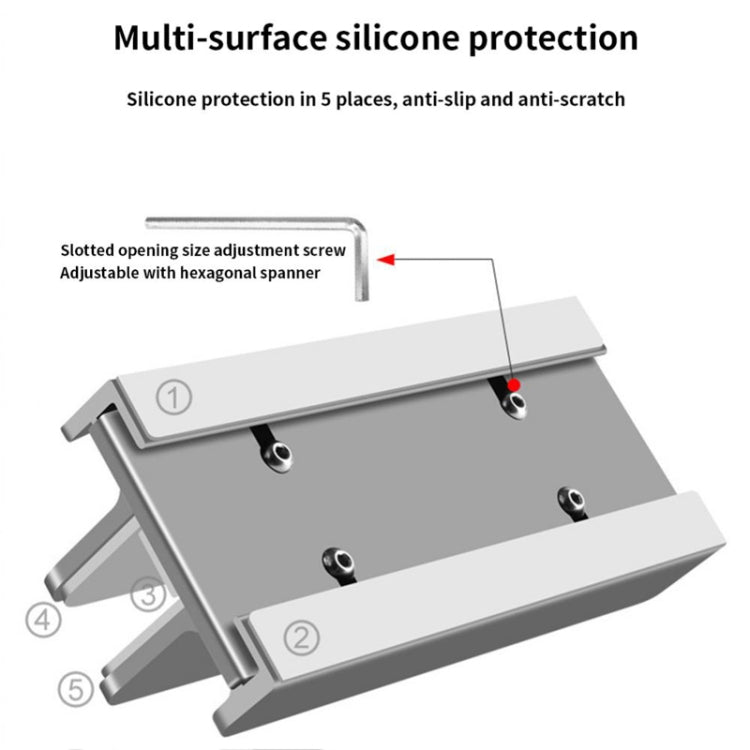 Aluminum Alloy Laptop Tablet Phone Storage Stand, Color: L401 Double Slot (Gray) - Computer & Networking by buy2fix | Online Shopping UK | buy2fix