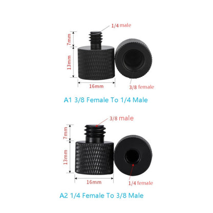 10 PCS Screw Adapter 1/4 Female to 3/8 Male Screw (Black) - Camera Accessories by buy2fix | Online Shopping UK | buy2fix