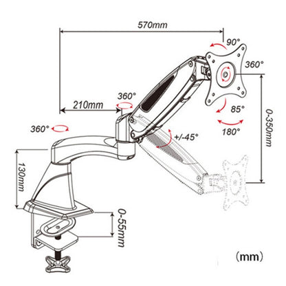 Gibbon Mounts Multifunctional Telescopic Rotating Lifting Monitor Stand, Color: GM112FG Perforation White - Computer & Networking by buy2fix | Online Shopping UK | buy2fix