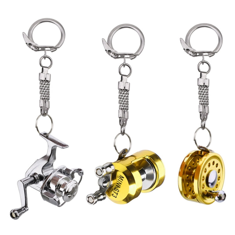 Metal Fishing Wheel Decoration Pendant Mini Wheel Fish Key Chain, Color:  C - In Car by buy2fix | Online Shopping UK | buy2fix