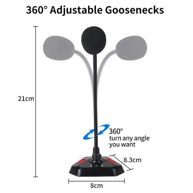 MI520 Desktop Computer Gooseneck Condenser Microphone USB Version with RGB Breathing Lamp - Microphone by buy2fix | Online Shopping UK | buy2fix