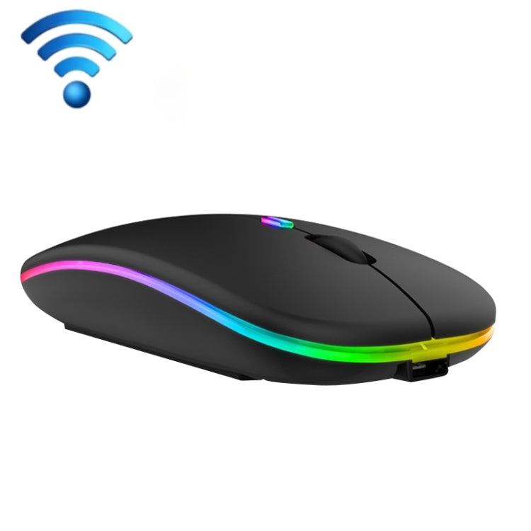 C7002 2400DPI 4 Keys Colorful Luminous Wireless Mouse, Color: Dual-modes Black - Wireless Mice by buy2fix | Online Shopping UK | buy2fix