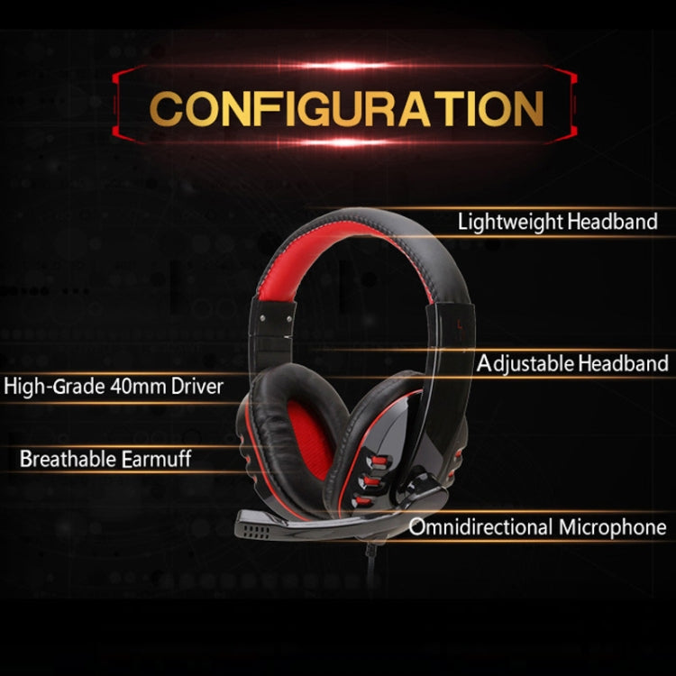 Soyto SY733MV Gaming Computer Headset For PS4 (Black Red) - Multimedia Headset by Soyto | Online Shopping UK | buy2fix