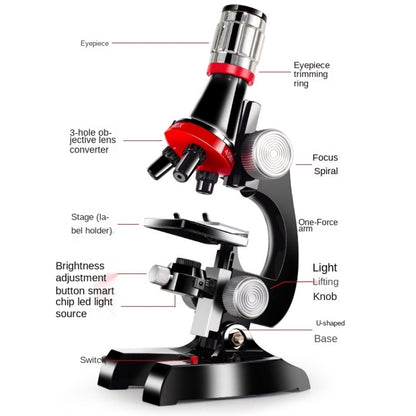 HD 1200 Times Microscope Children Educational Toys(Black) - Consumer Electronics by buy2fix | Online Shopping UK | buy2fix
