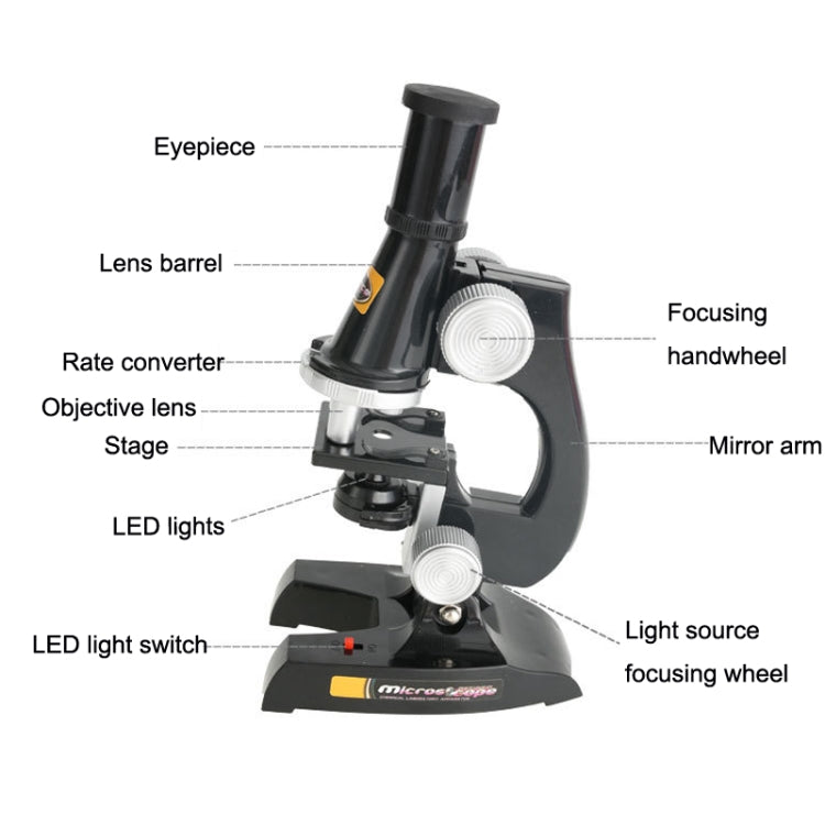 C2119 Children Early Education HD 450X Microscope Toy(Black) - Digital Microscope by buy2fix | Online Shopping UK | buy2fix