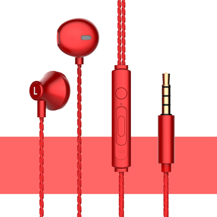 2 PCS TS720 3.5mm Heavy Bass Metal Earbud Wired Earphone(Red) - Normal Style Earphone by buy2fix | Online Shopping UK | buy2fix