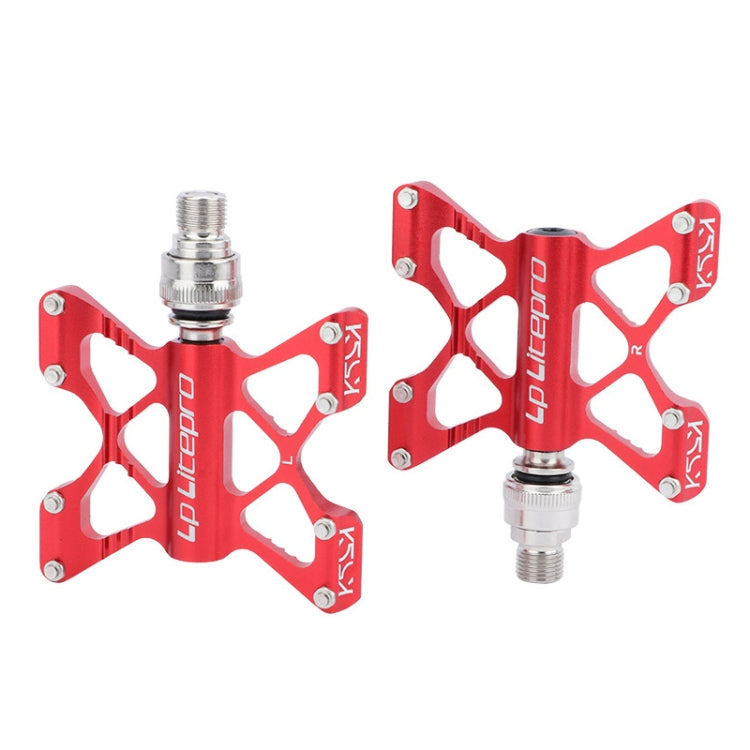 LP LitePro K5 Folding Bkie Aluminum Alloy Bearin Pedals(Red) - Pedals by LP LitePro | Online Shopping UK | buy2fix