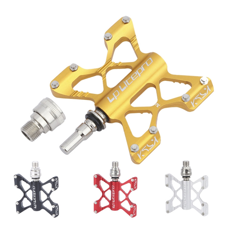 LP LitePro K5 Folding Bkie Aluminum Alloy Bearin Pedals(Red) - Pedals by LP LitePro | Online Shopping UK | buy2fix