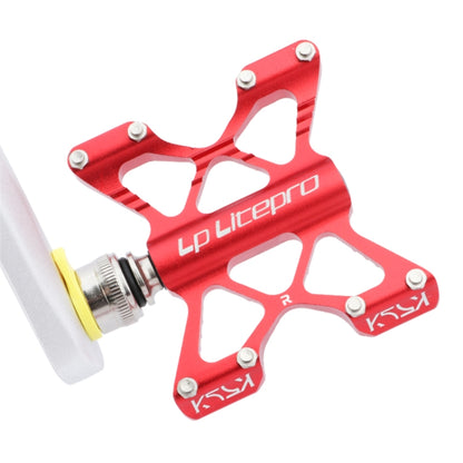 LP LitePro K5 Folding Bkie Aluminum Alloy Bearin Pedals(Red) - Pedals by LP LitePro | Online Shopping UK | buy2fix