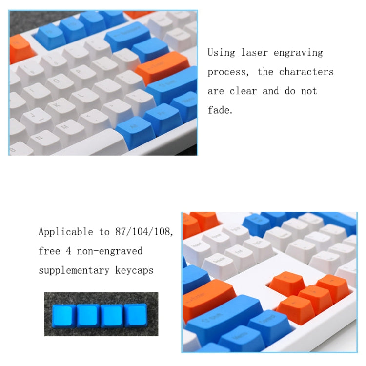 Mechanical Keyboard 108 Key PBT Keycap(Front Letter) - Silicone / Sticker by buy2fix | Online Shopping UK | buy2fix