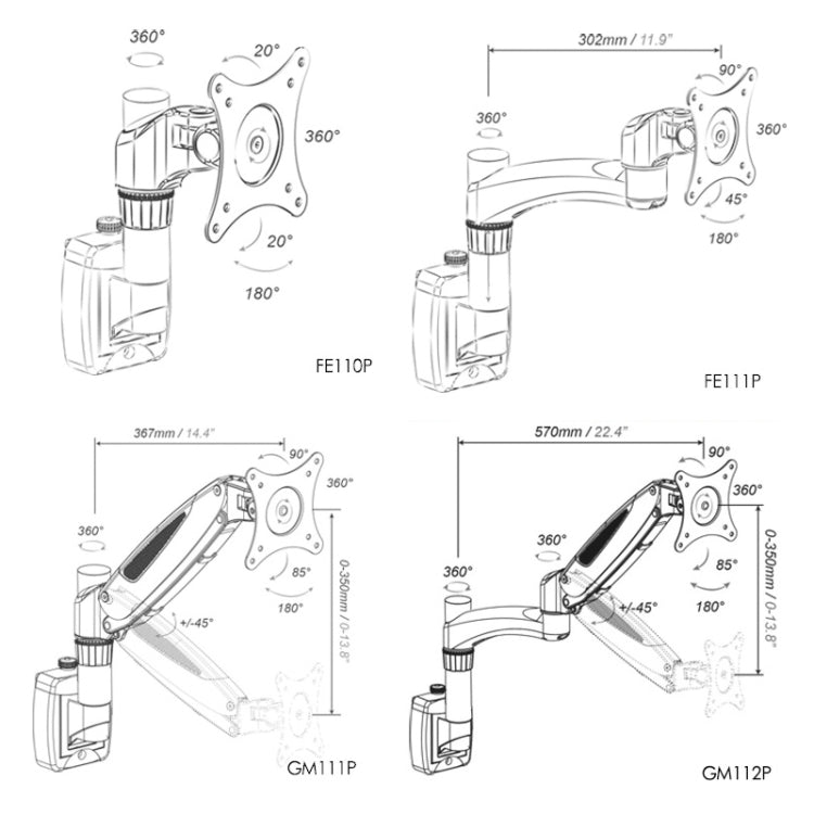 Gibbon Mounts  Lifting and Rotating Computer Monitor Bracket Slide Rail Bracket,Model: GM111P - Computer & Networking by Gibbon Mounts | Online Shopping UK | buy2fix