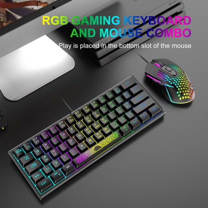 ZIYOU LANG K61 62 Keys RGB Lighting Mini Gaming Wired Keyboard, Cable Length:1.5m(Black) - Wired Keyboard by ZIYOU LANG | Online Shopping UK | buy2fix