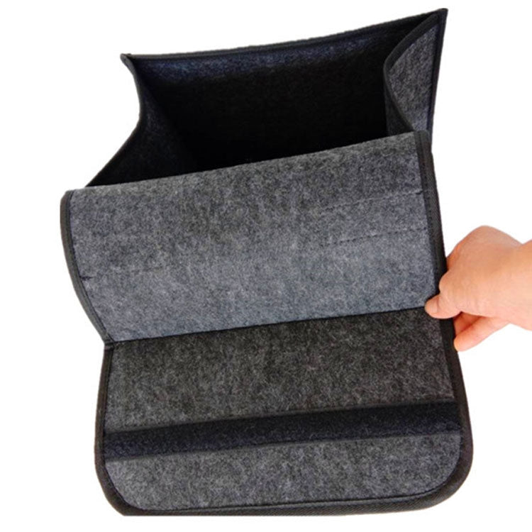 2 PCS Car Trunk Felt Folding Storage Box Car Finishing Box(Black Large) - In Car by buy2fix | Online Shopping UK | buy2fix