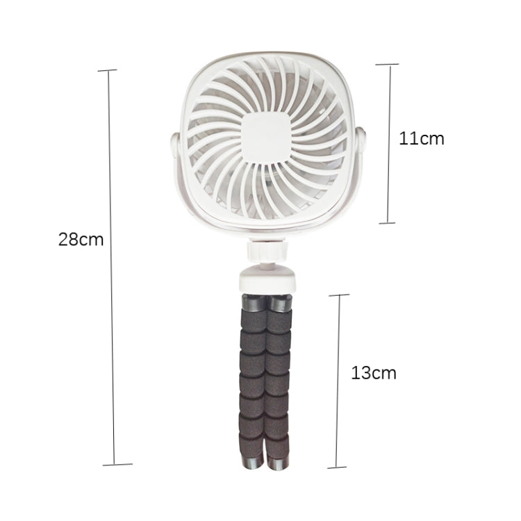 Octopus Stroller Deformation Fan Desktop Portable Handheld USB Small Fan, Colour: 2200mAh White - Consumer Electronics by buy2fix | Online Shopping UK | buy2fix