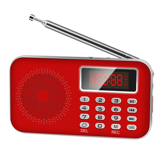 Y-619  FM/AM Mini Radio MP3 Rechargeable Music Player Support TF/SD Card with LED Display(Red) - Consumer Electronics by buy2fix | Online Shopping UK | buy2fix