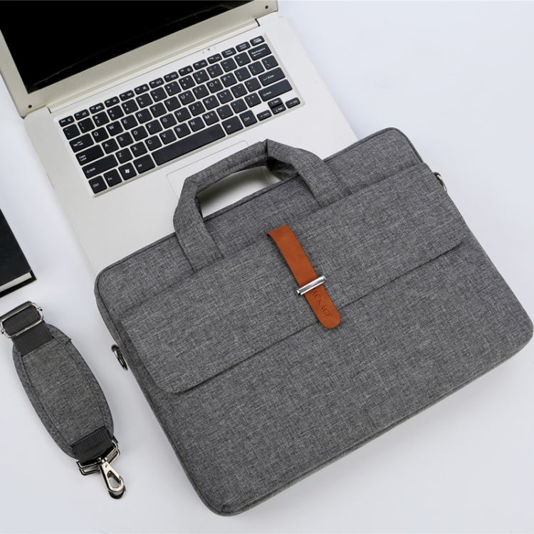 Multifunctional Wear-resistant Shoulder Handheld Laptop Bag, Size: 15 - 15.6 inch(Gray) - 15 inch by buy2fix | Online Shopping UK | buy2fix