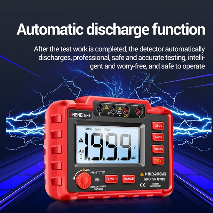 ANENG MH11 High Voltage Digital Insulation Resistance Voltage Tester(Red) - Current & Voltage Tester by ANENG | Online Shopping UK | buy2fix