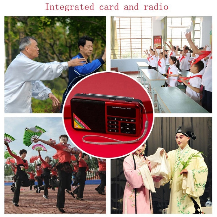 Bluetooth Card Radio Digital FM Player, Specifications: Y-509FM (No Solar Panel)(Red) - Consumer Electronics by buy2fix | Online Shopping UK | buy2fix