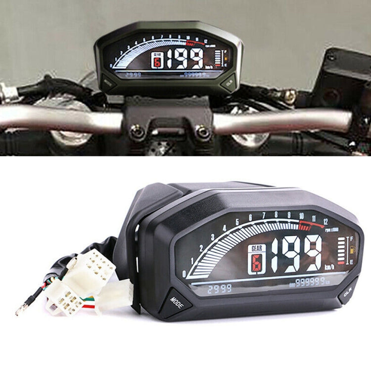 Motorcycle Universal LCD Instrument HD Display Speed Table 6 File Electronic Digital Table - In Car by buy2fix | Online Shopping UK | buy2fix