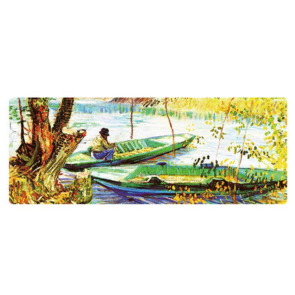 400x900x4mm Locked Am002 Large Oil Painting Desk Rubber Mouse Pad(Fisherman) - Mouse Pads by buy2fix | Online Shopping UK | buy2fix