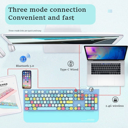 Mofii GEEZER G7 107 Keys Wired / Wireless / Bluetooth Three Mode Mechanical Keyboard, Cable Length: 1.5m(Elegant Blue) - Wireless Keyboard by Mofii | Online Shopping UK | buy2fix
