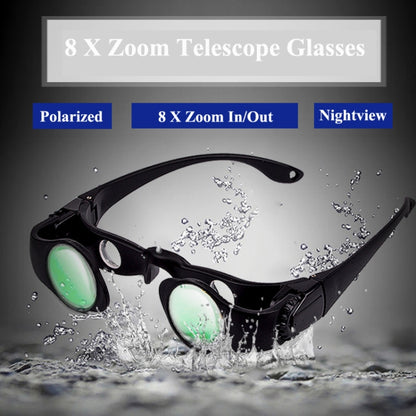 8x Fishing Binoculars Zoomable Telescope Glasses ,Style: Telescope+Gray Clip - Binoculars by buy2fix | Online Shopping UK | buy2fix