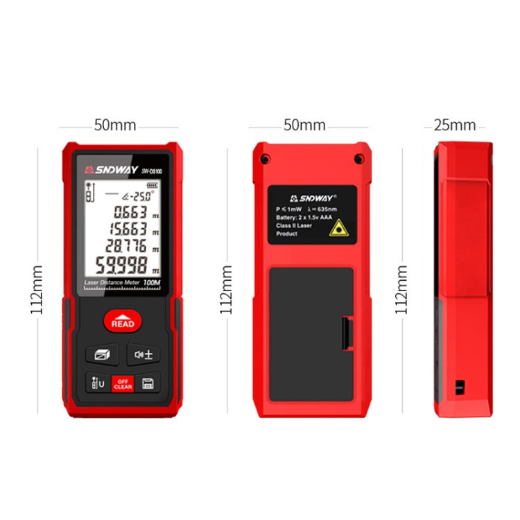 SNDWAY SW-DS50 Handheld Laser Rangefinder Infrared Laser Ruler, Distance: 50m - Laser Rangefinder by SNDWAY | Online Shopping UK | buy2fix