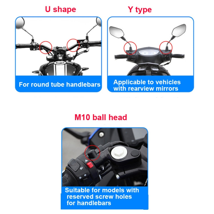 Motorcycle Bracket Crab Navigation Phone Bracket,Style： U-shaped+15W Wireless Charging - In Car by buy2fix | Online Shopping UK | buy2fix