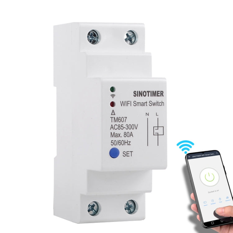 SINOTIMER TM607 Intelligent Wifi Timer Mobile App Home Rail Remote Control Time Switch 80A 85-300V - Other Tester Tool by SINOTIMER | Online Shopping UK | buy2fix