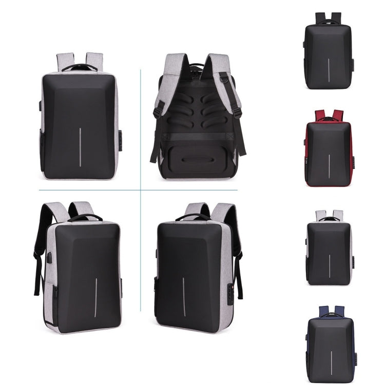 Hard Shell Backpack Alloy Frame Anti-Theft Computer Bag For Men, Color: 8001 Black - Backpack by buy2fix | Online Shopping UK | buy2fix