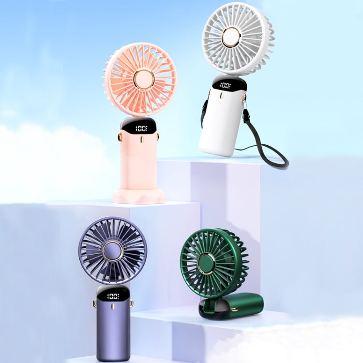 USB Handheld Digital Display Folding Aromatherapy Fan, Battery Capacity: 4000mAh(N15 Dark Green) - Consumer Electronics by buy2fix | Online Shopping UK | buy2fix