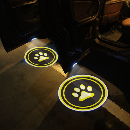 LED Infrared Induction Car Door Welcome Light Night Projection Ambient Light, Specification: Cat Claw (Yellow)(1 Pair/Box) - In Car by buy2fix | Online Shopping UK | buy2fix