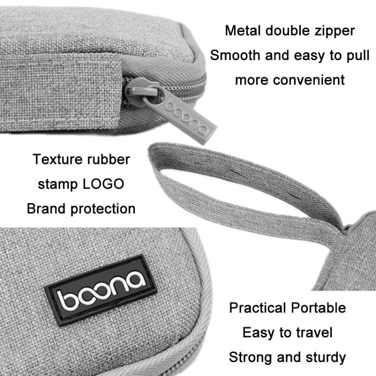 Baona Smart Watch Strap Data Cable Portable Storage Bag For Apple Watch, Specification: Small (Gray) - Others by buy2fix | Online Shopping UK | buy2fix