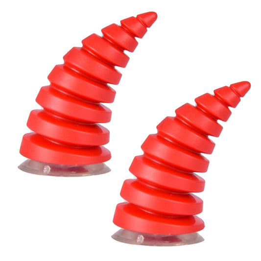 2PCS Motorcycle Horn Sucker Helmet Decoration(Red) - In Car by buy2fix | Online Shopping UK | buy2fix