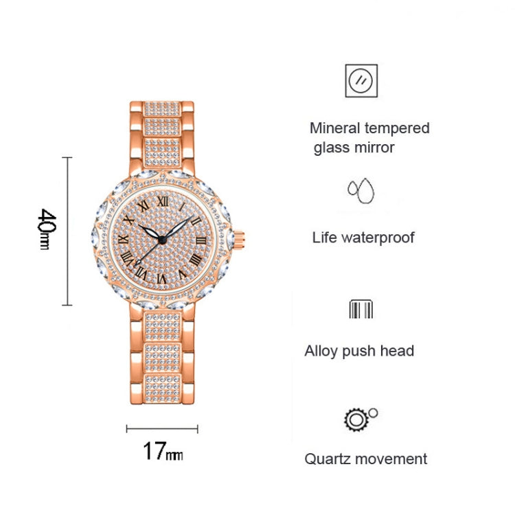 BS Bee Sister  FA1499 Ladies Diamond Watch Jewelry Chain Watch(Rose Gold) - Alloy Watches by BS Bee Sister | Online Shopping UK | buy2fix