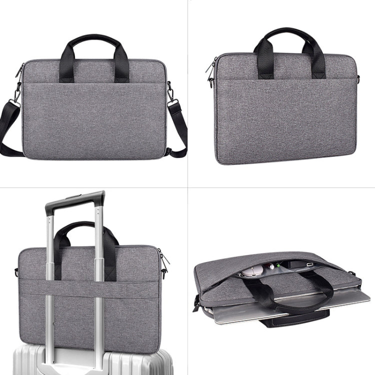 ST09 Portable Single-shoulder Laptop Bag, Size: 14.1-15.4 inches(Gray with Shoulder Strap) - 14.1 inch by buy2fix | Online Shopping UK | buy2fix