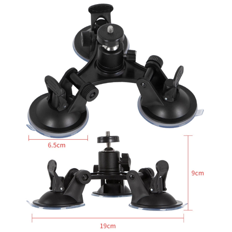 Car General Purpose Vehicle Bracket Suction Cup Fixed Glass Video Shooting Base, Shape: Suction Cup+PTZ+Phone Clip - DJI & GoPro Accessories by buy2fix | Online Shopping UK | buy2fix